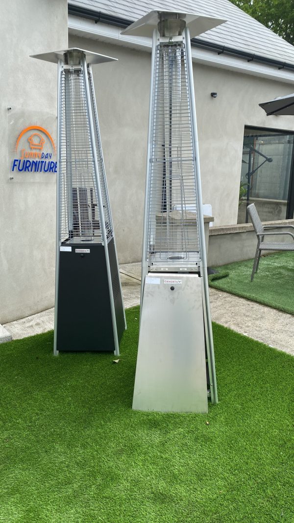 Tower Gas Heaters in 2 Colours Black & Stainless Steel